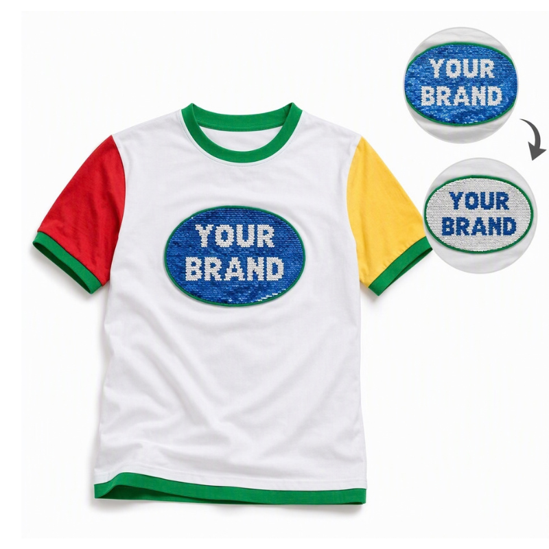 Reversible Sequin Patch T-Shirt