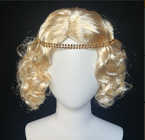 Blonde Flapper Wig with Rhinestone Headband