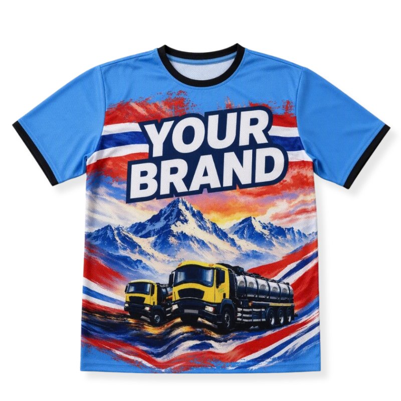Printed Bird-Eye Fabric T-Shirt