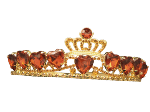Gold Crown with 9 Red Hearts