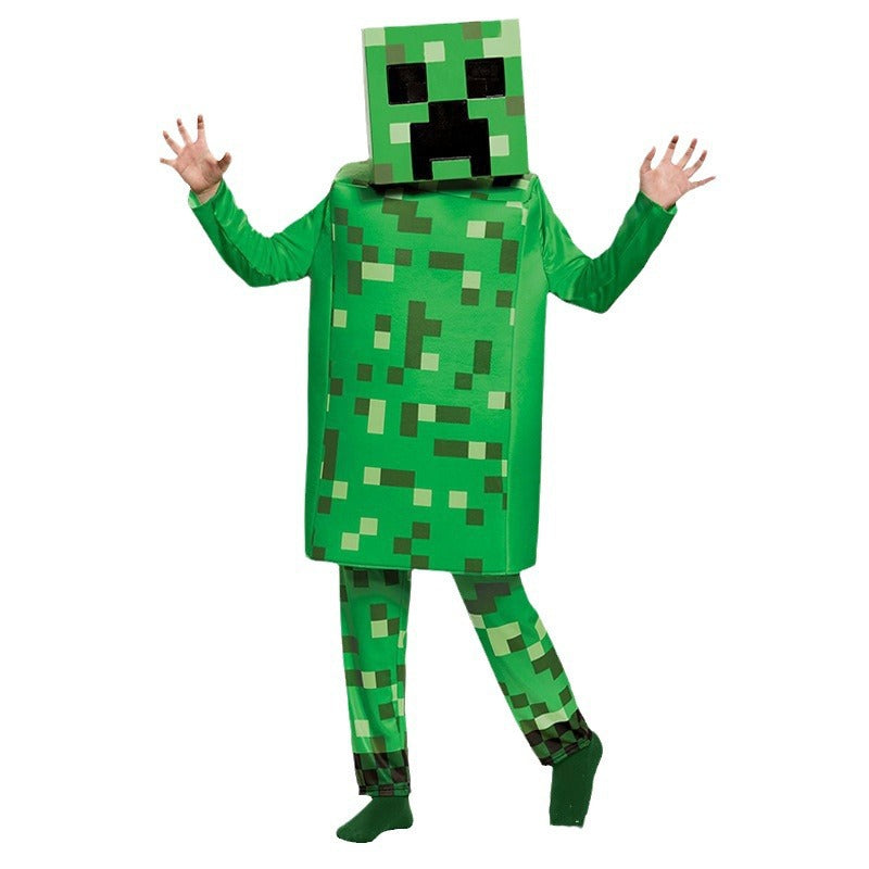 Kids Minecraft Green World Cosplay Costume