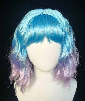 Blue to Purple Ombre Wavy Bob Wig