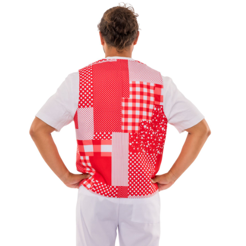 Men Red/White Vest