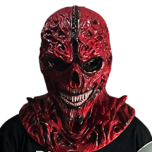 Red skull mask