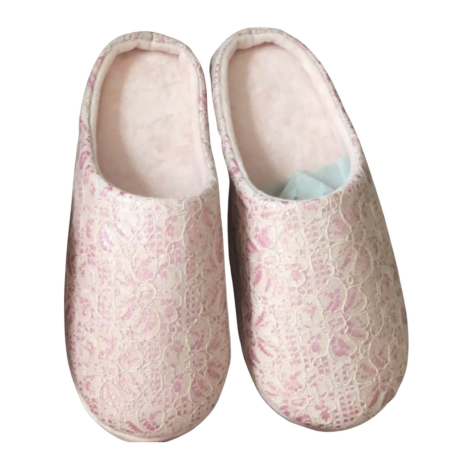 Pink Lace Slippers