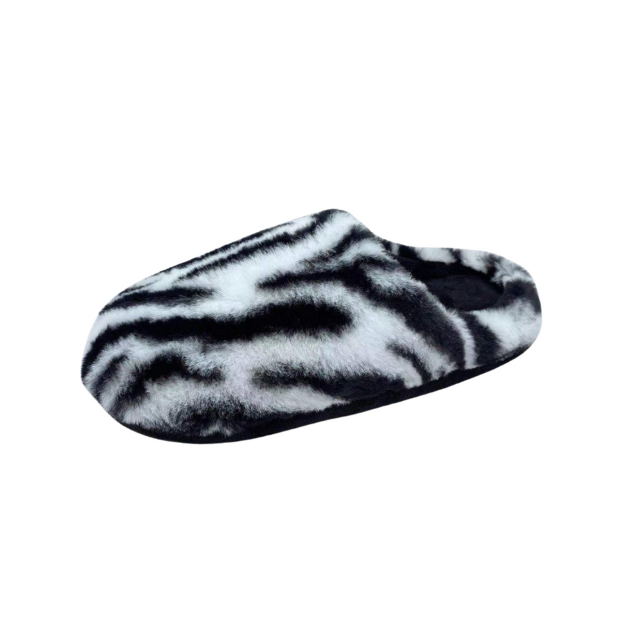 Zebra Fluffy Slippers