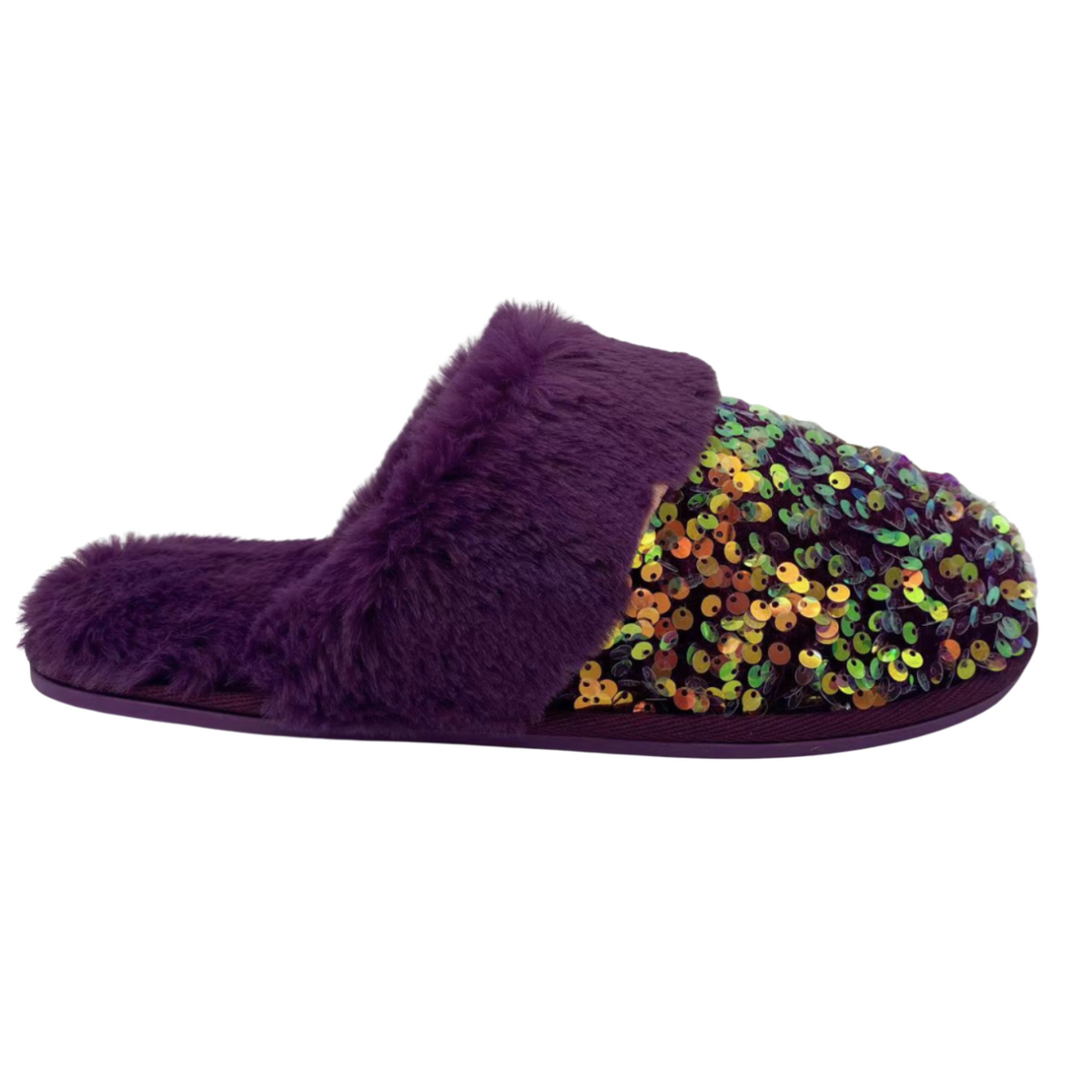 Purple Sequin Slippers