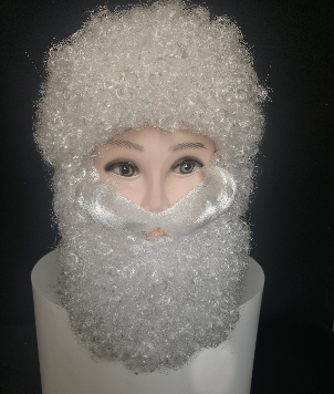 Santa Claus White Curly Wig and Beard Set