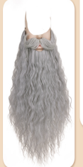 Long Curly Beard and Mustache Set