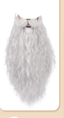 Long Curly Beard and Mustache Set