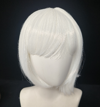 White Short Straight Bob Wig with Side Bangs