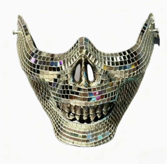 Reflective Half Skull Mask