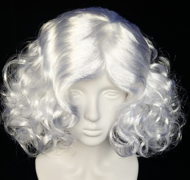 White Short Vintage Wavy Wig
