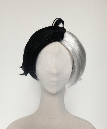 Black and White Split Short Cosplay Wig
