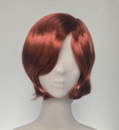 Reddish Brown Short Bob Wig with Side Bangs