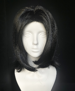 Black Natural Straight Shoulder-Length Wig