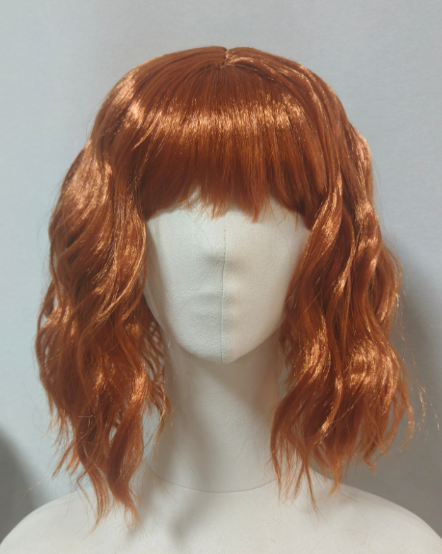Auburn/Copper Short Wavy Wig with Bangs