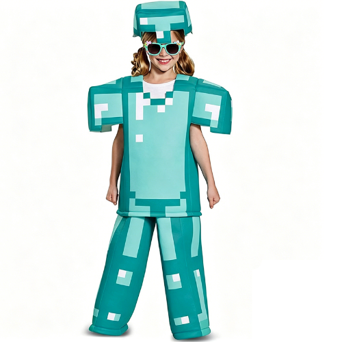 Kids Minecraft Diamond Cosplay Costume