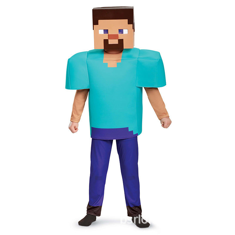 Kids Minecraft Blue World Cosplay Costume