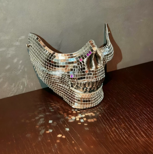 Reflective Half Skull Mask