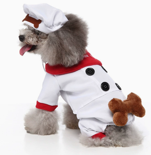 Pet Chef Outfit with Bone Decor